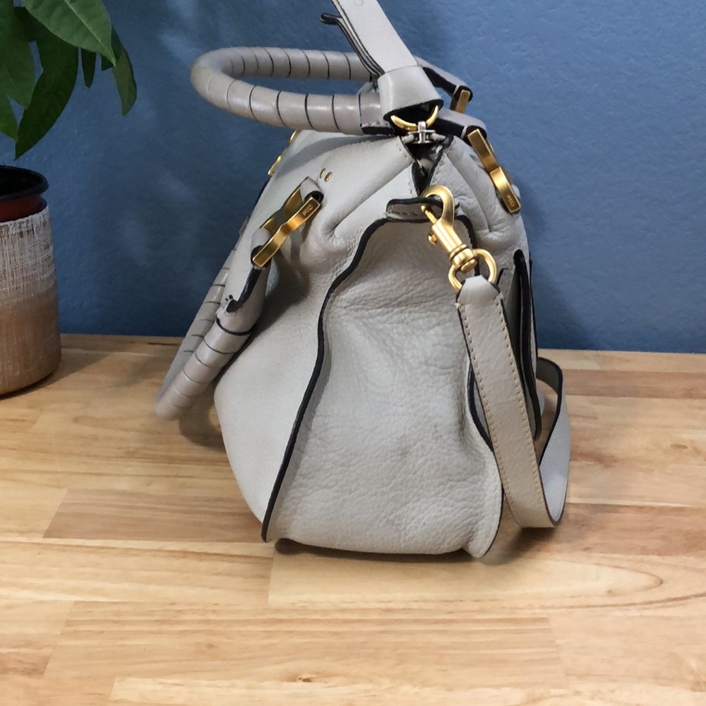 Chloe Marcie Medium Satchel Bag in Cashmere Grey - Picture 6 of 15